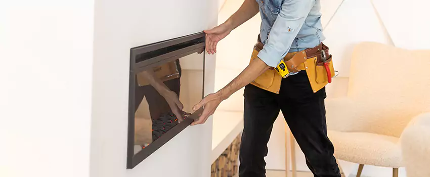 Metal Fireplace Installation in Newport Beach, California
