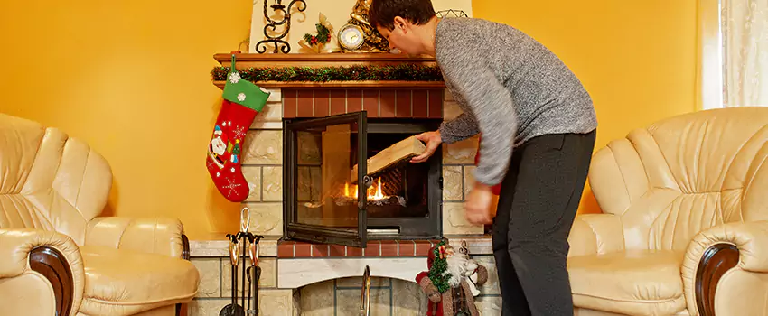 Rusted Metal Fireplace Restoration in Newport Beach, California